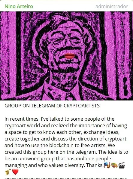 Telegram group Cryptoartists